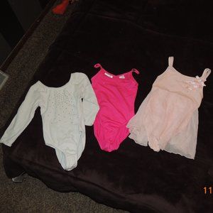 Danskin Kids Leotard and Dress Set - White, Pink, Cream